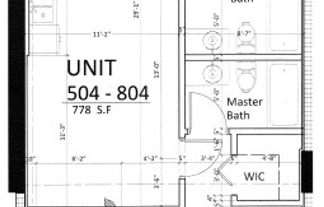 1 bed, 2 baths, 778 sqft, $2,200, Unit 704