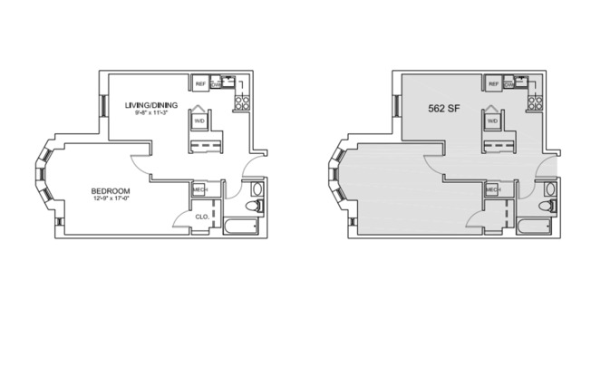 1 bed, 1 bath, 562 sqft, $1,955, Unit C-308