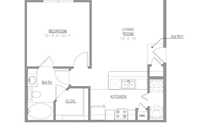 1 bed, 1 bath, 661 sqft, $1,355