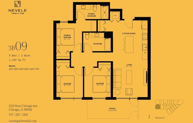 3 beds, 2 baths, 1,159 sqft, $4,550, Unit 209