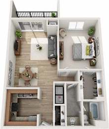 1 bed, 1 bath, 850 sqft, $1,407