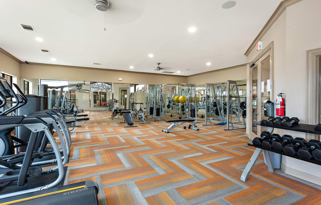 Get fit with plenty of equipment in the 24 hour fitness studio!
