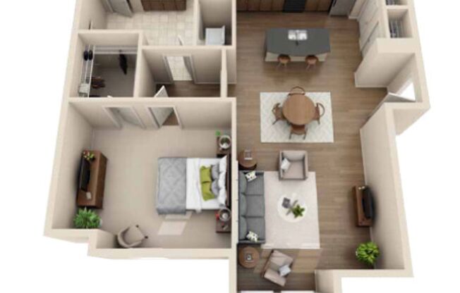 1 bed, 1 bath, 996 sqft, $1,520, Unit D137