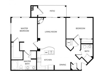 2 beds, 2 baths, 1,228 sqft, $1,860