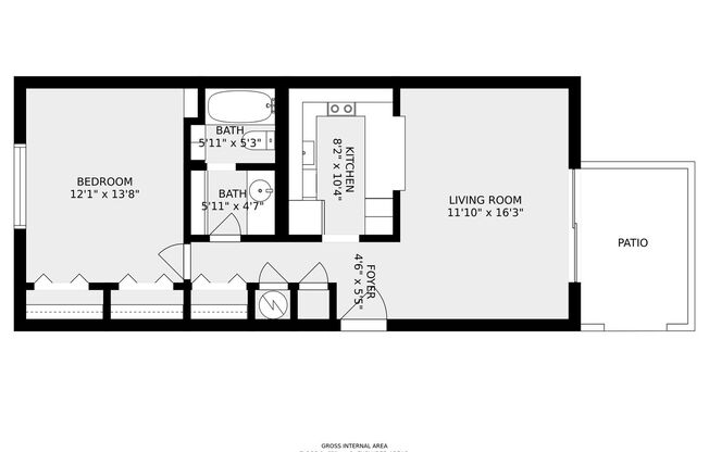 1 bed, 1 bath, 626 sqft, $861, Unit 1317-B