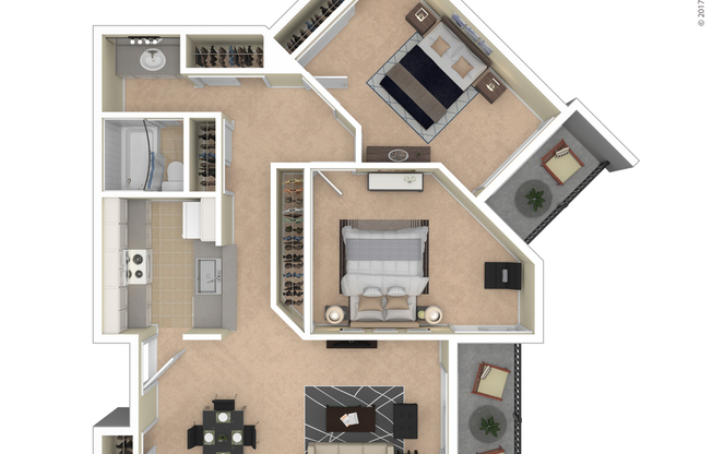 2 beds, 1 bath, 867 sqft, $2,443