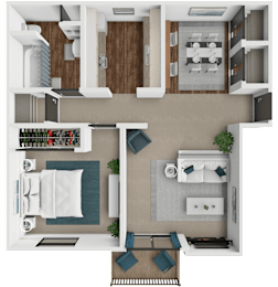 1 bed, 1 bath, 613 sqft, $1,190