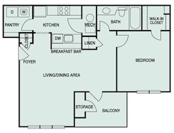 1 bed, 1 bath, 756 sqft, $1,272