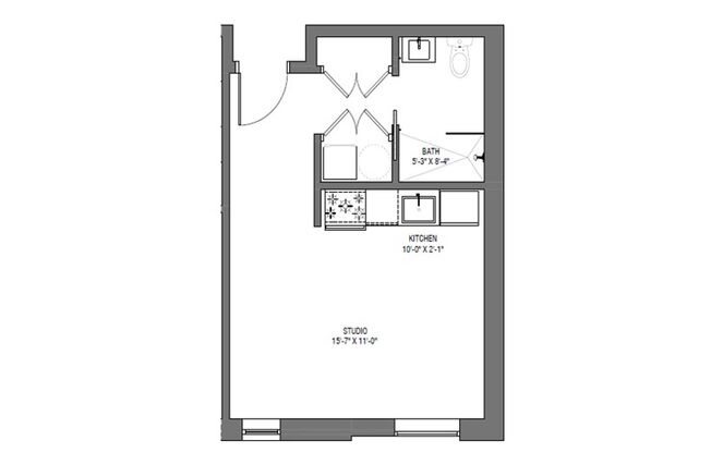 Studio, 1 bath, 362 sqft, $1,880, Unit 507