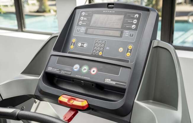 a control panel on the back of a treadmill at Grandstone at Sunrise, Peoria, AZ
