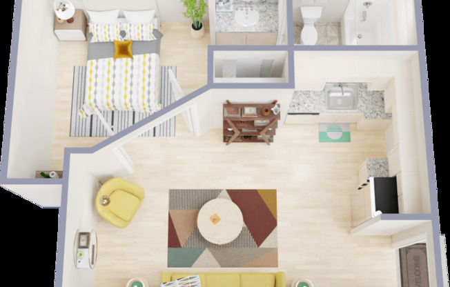 1 bed, 1 bath, 446 sqft, $1,371