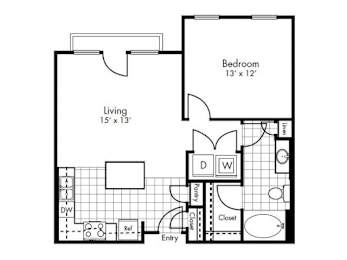 1 bed, 1 bath, 720 sqft, $1,733