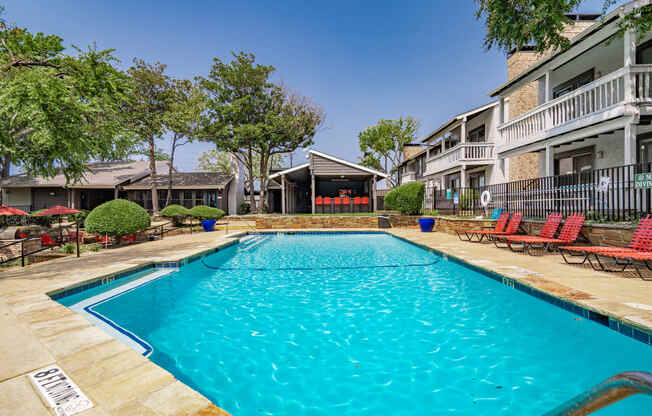 our apartments have a large swimming pool for residents to enjoy
