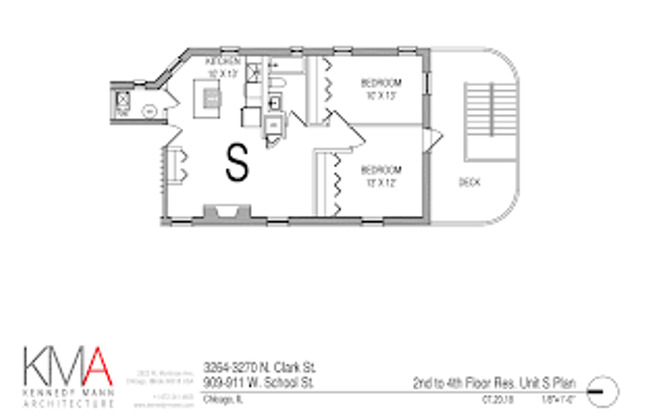 2 beds, 1 bath, 900 sqft, $3,495, Unit 911 - 2S