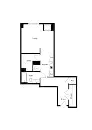 Studio, 1 bath, 675 sqft, $1,691