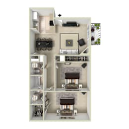 2 beds, 2 baths, 923 sqft, $1,610