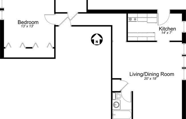 1 bed, 1 bath, 815 sqft, $2,400, Unit 1311 2A