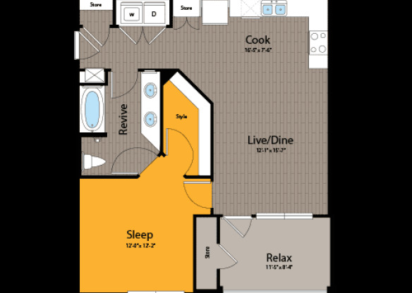 1 bed, 1 bath, 745 sqft, $1,155
