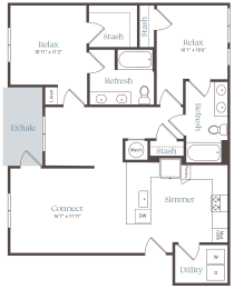 2 beds, 2 baths, 1,142 sqft, $2,093