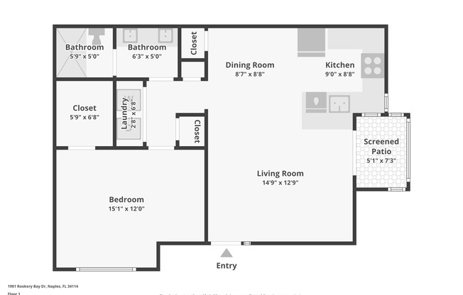 1 bed, 1 bath, 750 sqft, $1,500