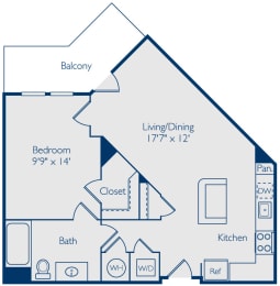 1 bed, 1 bath, 717 sqft, $2,320