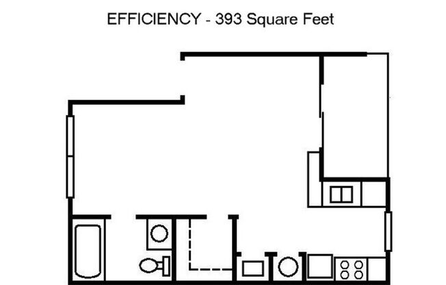 Studio, 1 bath, 393 sqft, $805, Unit 316