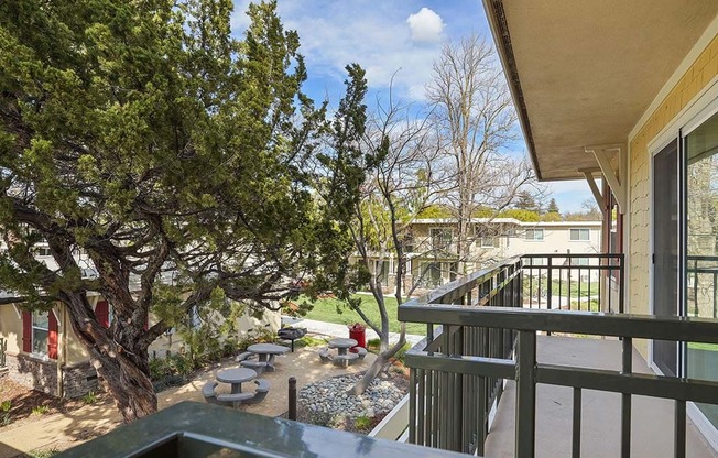 Private Master Bedroom Balcony at Parkside Apartments, California, 95616