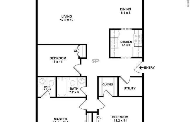 3 beds, 1.5 baths, 960 sqft, $995