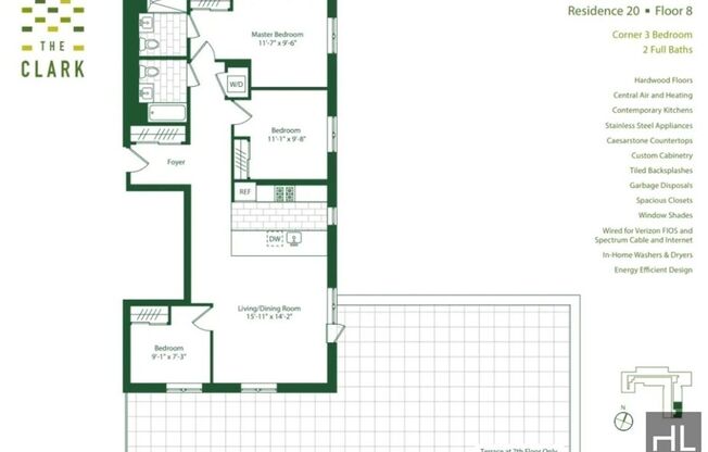 3 beds, 2 baths, 1,214 sqft, $5,000, Unit 719