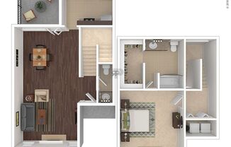 1 bed, 1.5 baths, 1,017 sqft, $1,869