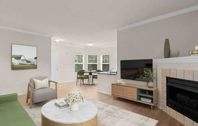 Living Room with Hard Surface Flooring