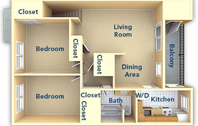 2 beds, 1 bath, 908 sqft, $2,195, Unit 119