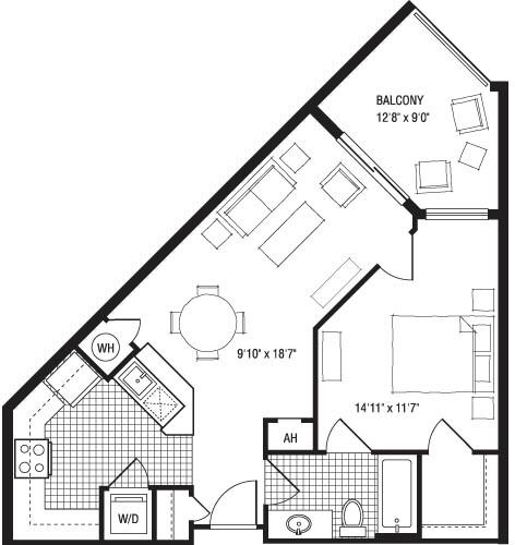 1 bed, 1 bath, 622 sqft, $2,880, Unit 431