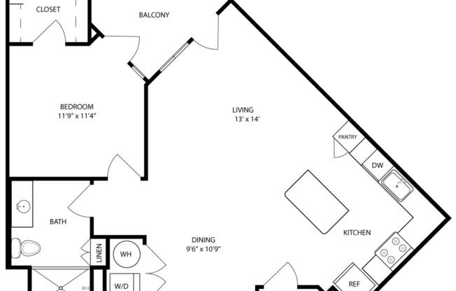1 bed, 1 bath, 802 sqft, $1,692