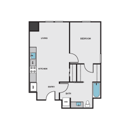 1 bed, 1 bath, 691 sqft, $2,155