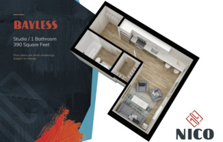 Studio, 1 bath, 390 sqft, $1,003, Unit E513