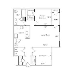 2 beds, 1 bath, 1,028 sqft, $1,777