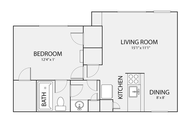 1 bed, 1 bath, 619 sqft, $1,275