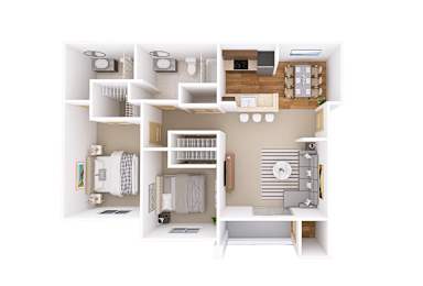 2 beds, 2 baths, 1,122 sqft, $1,900