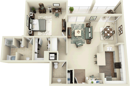 1 bed, 1 bath, 1,105 sqft, $4,734, Unit 144