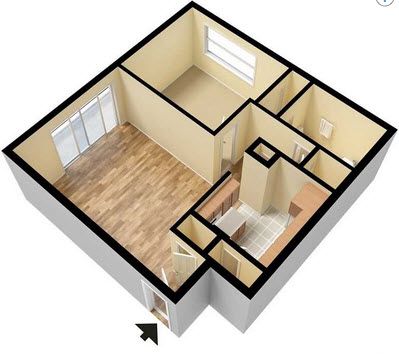 1 bed, 1 bath, 576 sqft, $704