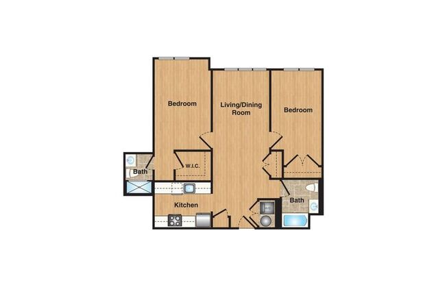 2 beds, 2 baths, 988 sqft, $3,095, Unit 54-512