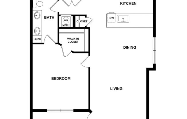 1 bed, 1 bath, 764 sqft, $1,460