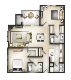2 beds, 2 baths, 1,102 sqft, $1,789