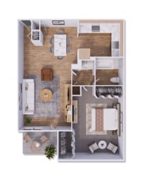 1 bed, 1 bath, 710 sqft, $932