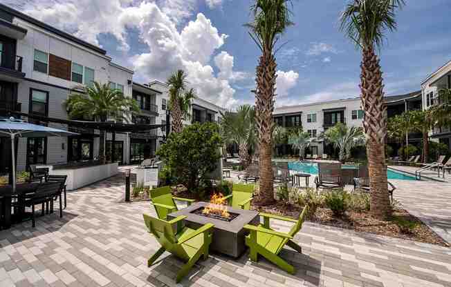 Beautifully landscaped outdoor area, perfect for relaxation in Apollo Beach, Florida.