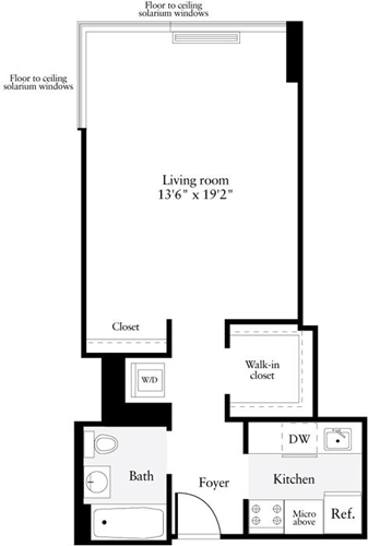Studio, 1 bath, 540 sqft, $4,135, Unit 07J