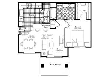 1 bed, 1 bath, 689 sqft, $2,188