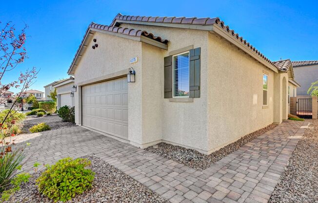 single story, 2 bed, 2 bath, 2 car garage in gated community