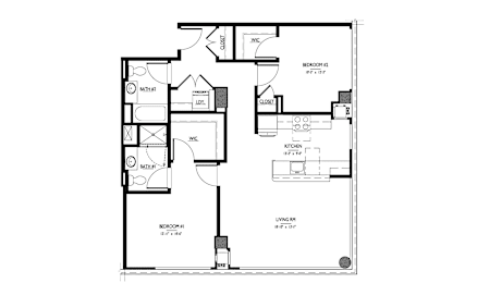 2 beds, 2 baths, 1,114 sqft, $4,735